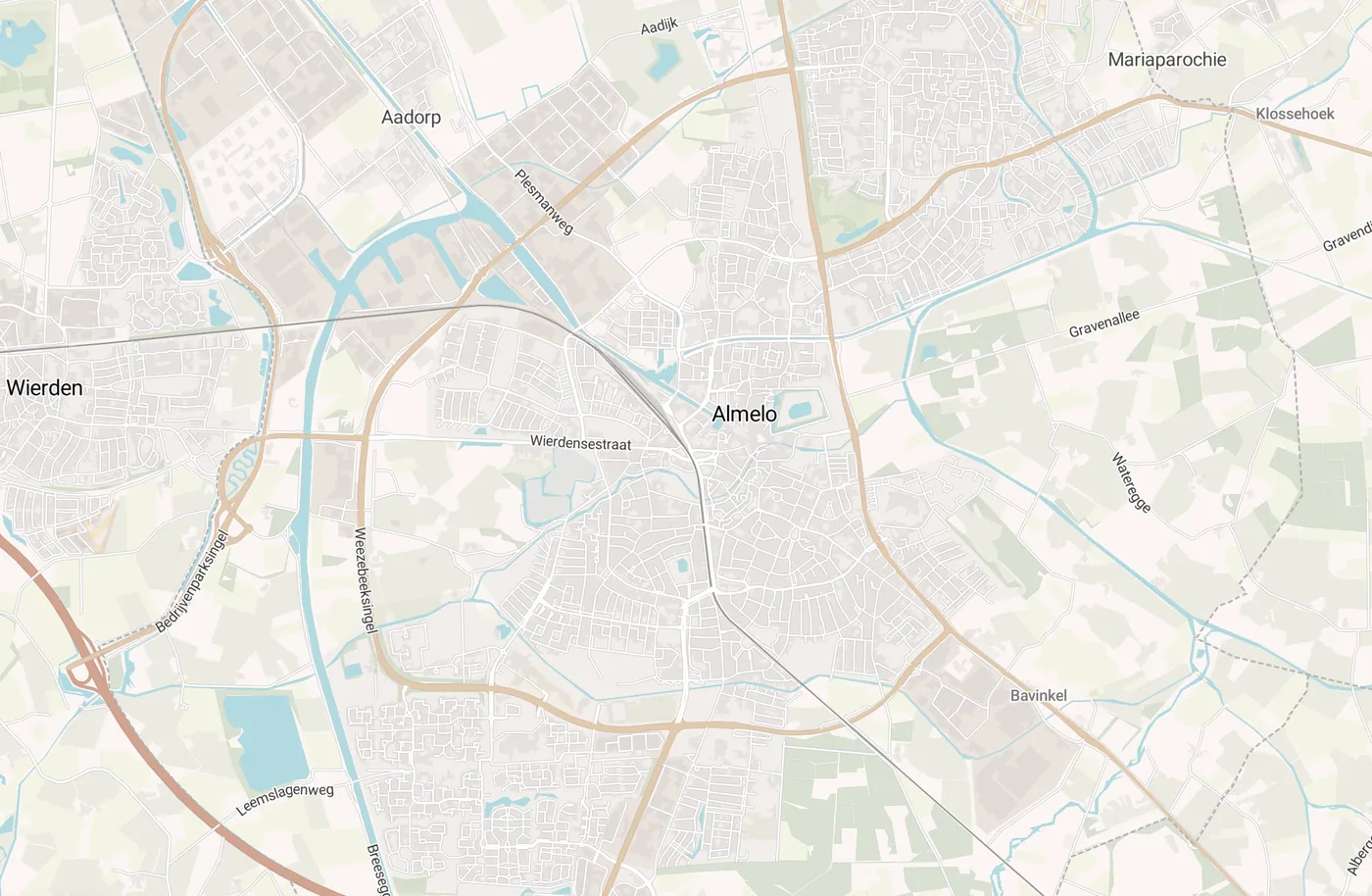 Kaart met leegstandmeldingen in Almelo