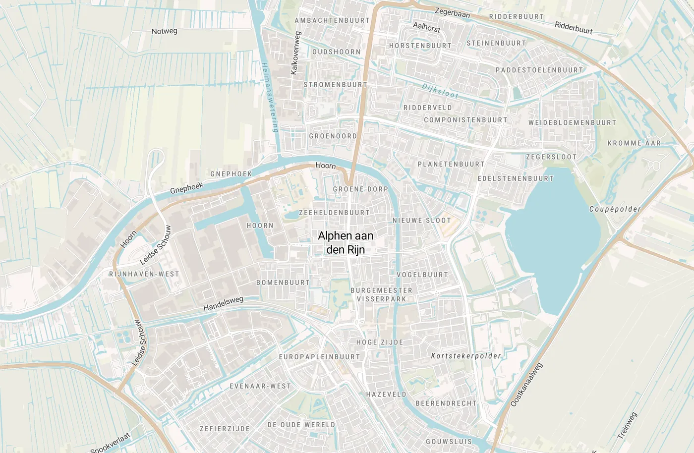 Kaart met leegstandmeldingen in Alphen aan den Rijn