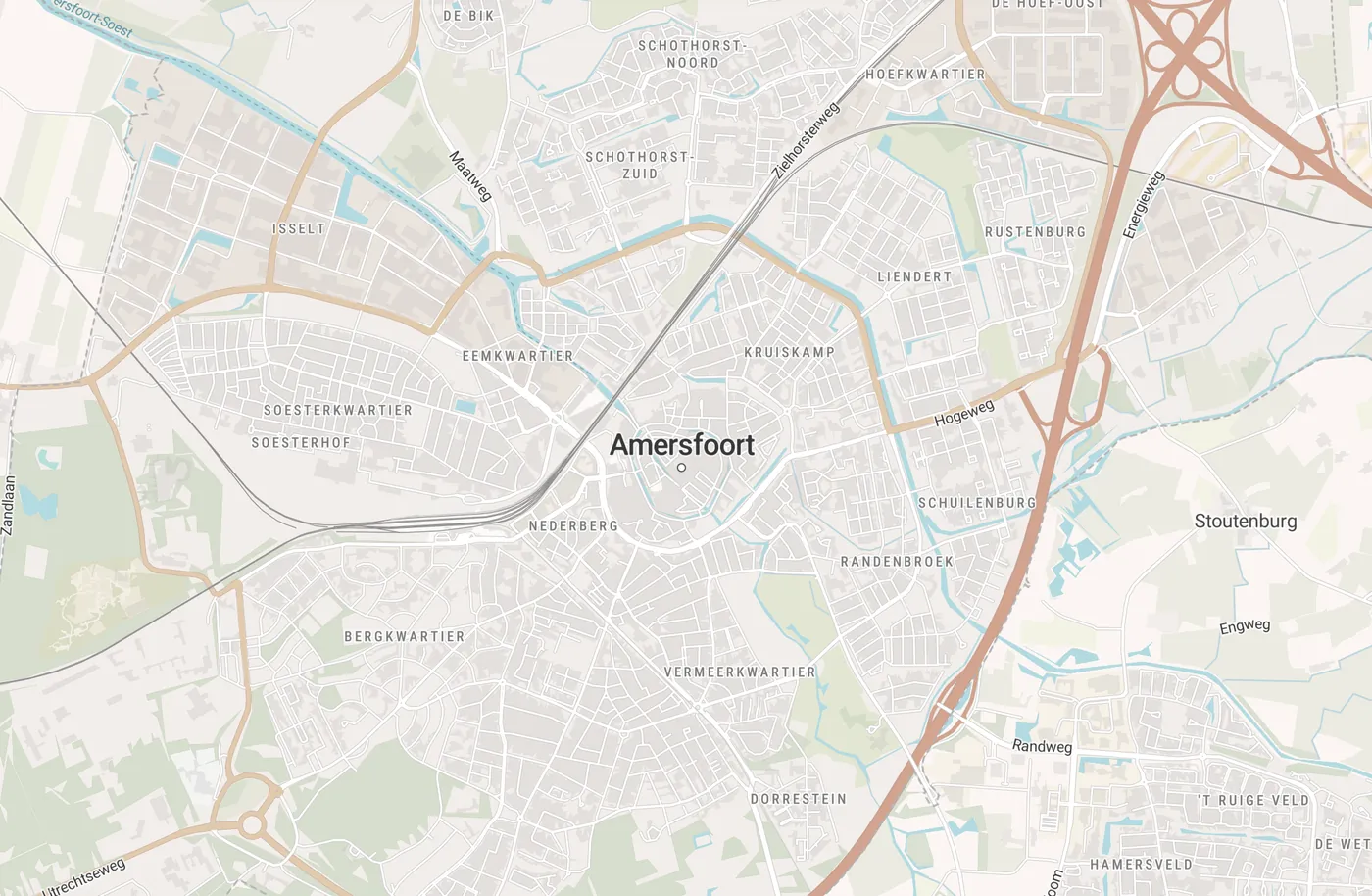 Kaart met leegstandmeldingen in Amersfoort