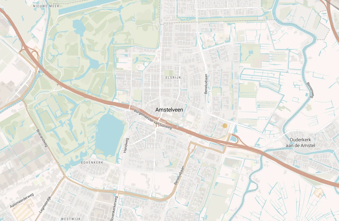 Kaart met leegstandmeldingen in Amstelveen