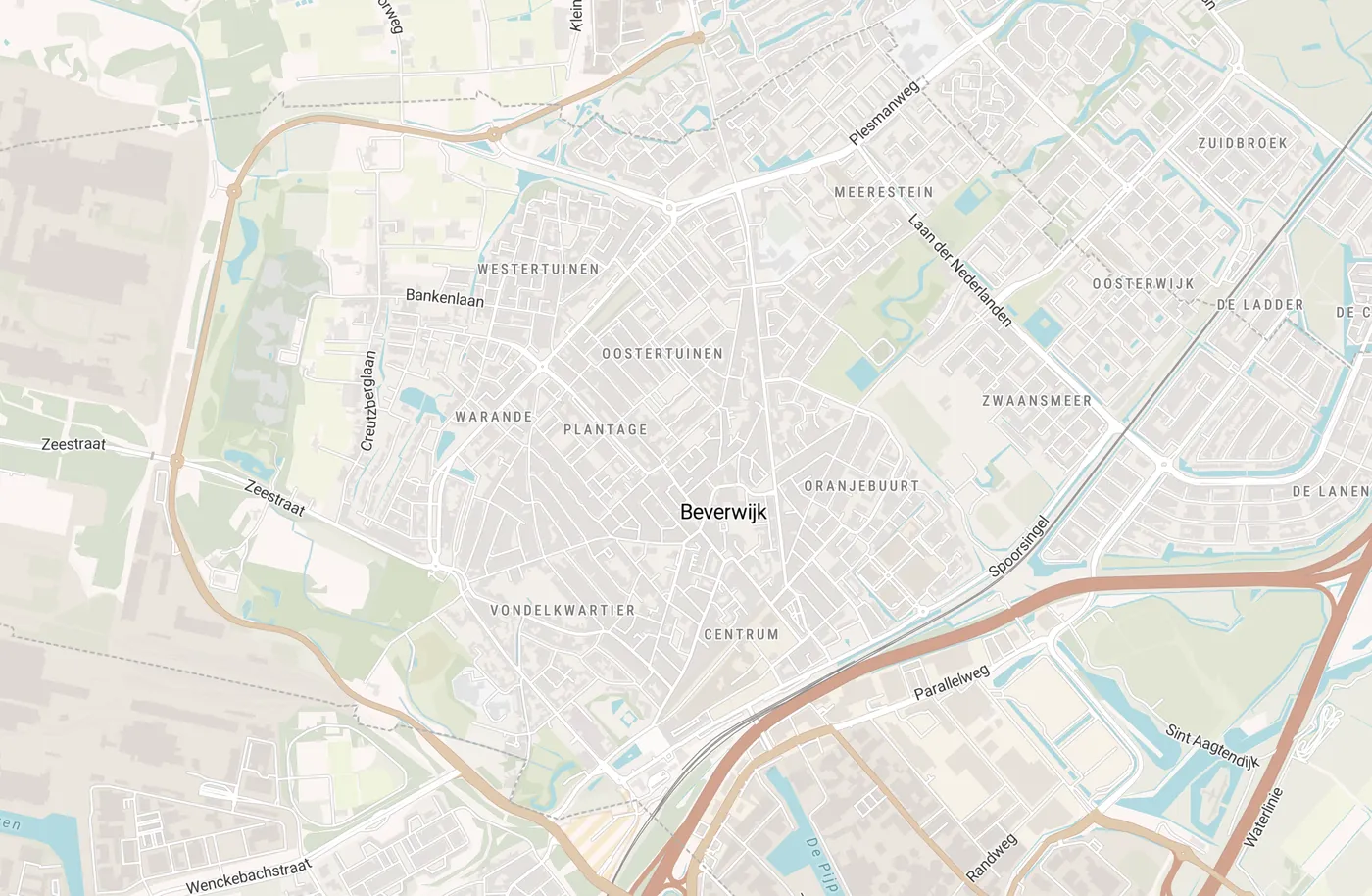 Kaart met leegstandmeldingen in Beverwijk