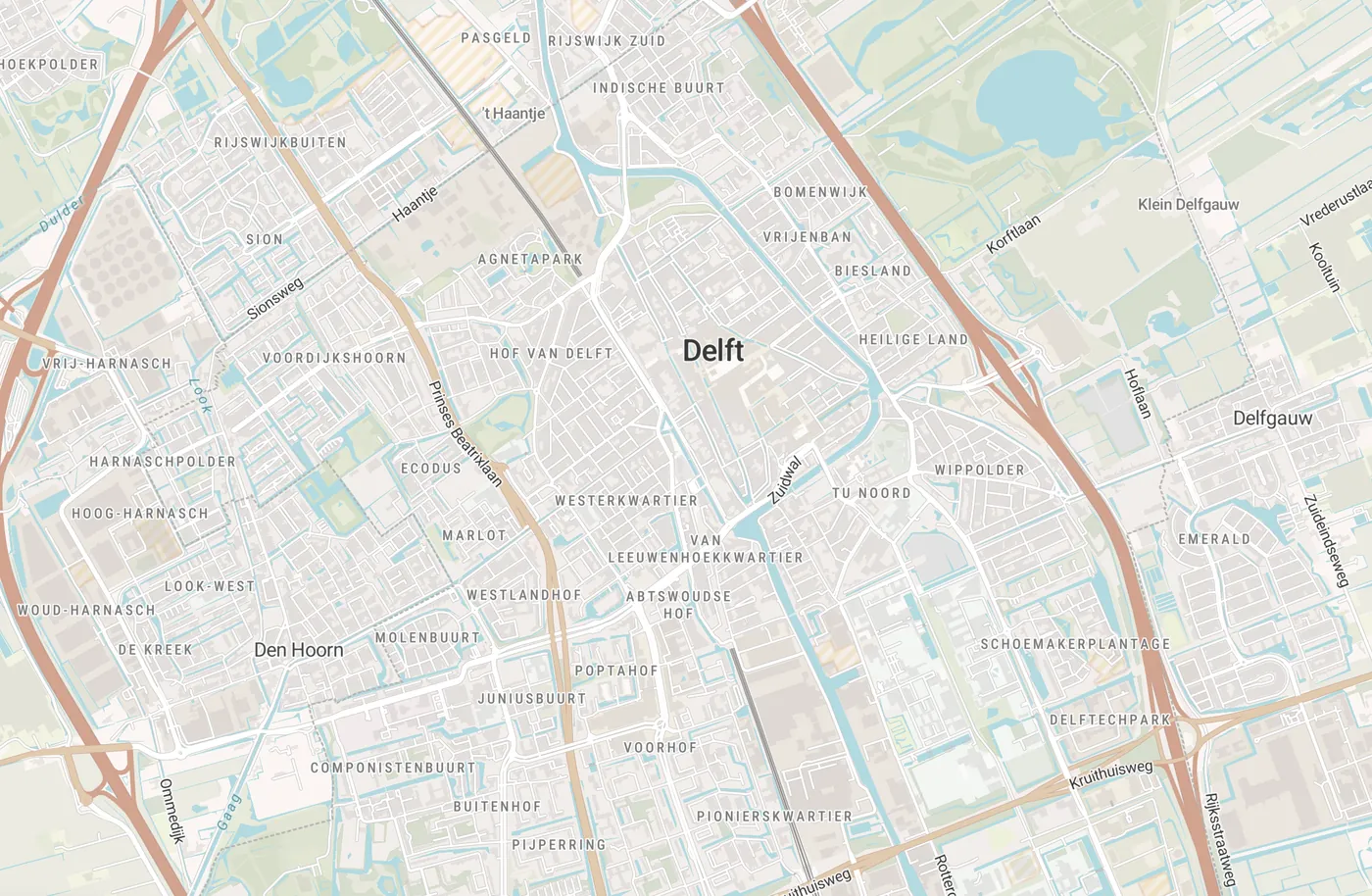 Kaart met leegstandmeldingen in Delft