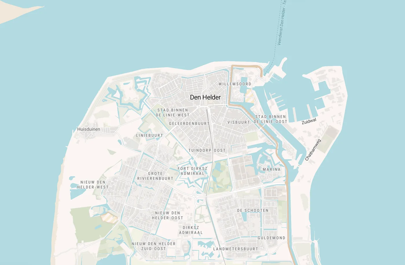 Kaart met leegstandmeldingen in Den Helder