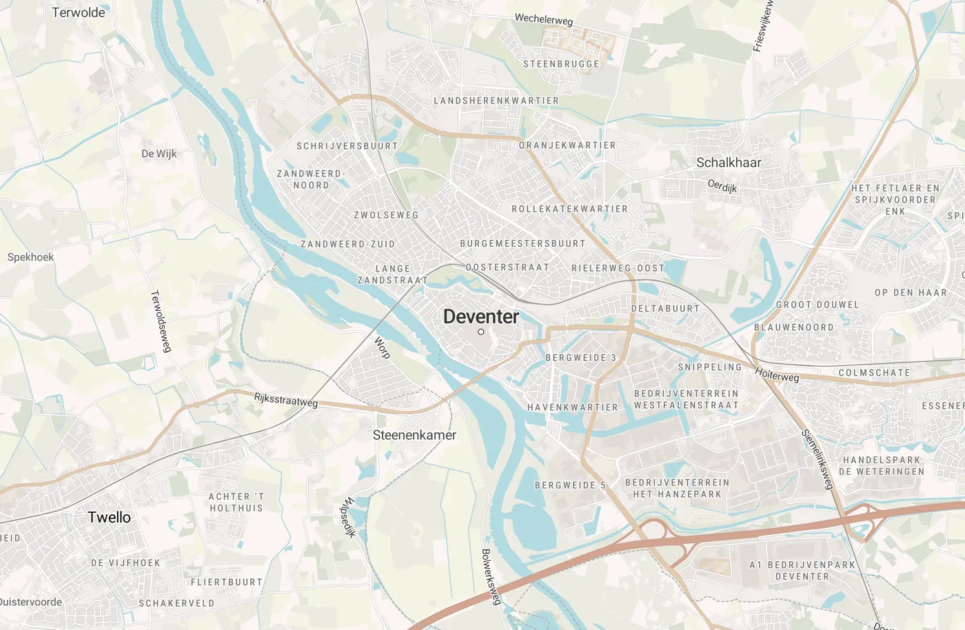 Kaart met leegstandmeldingen in Deventer