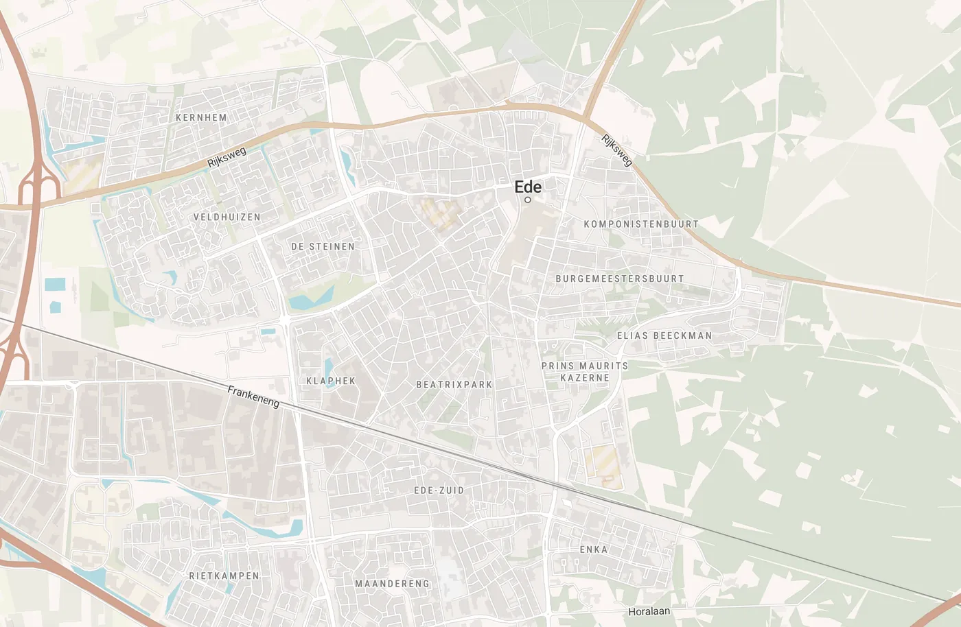 Kaart met leegstandmeldingen in Ede