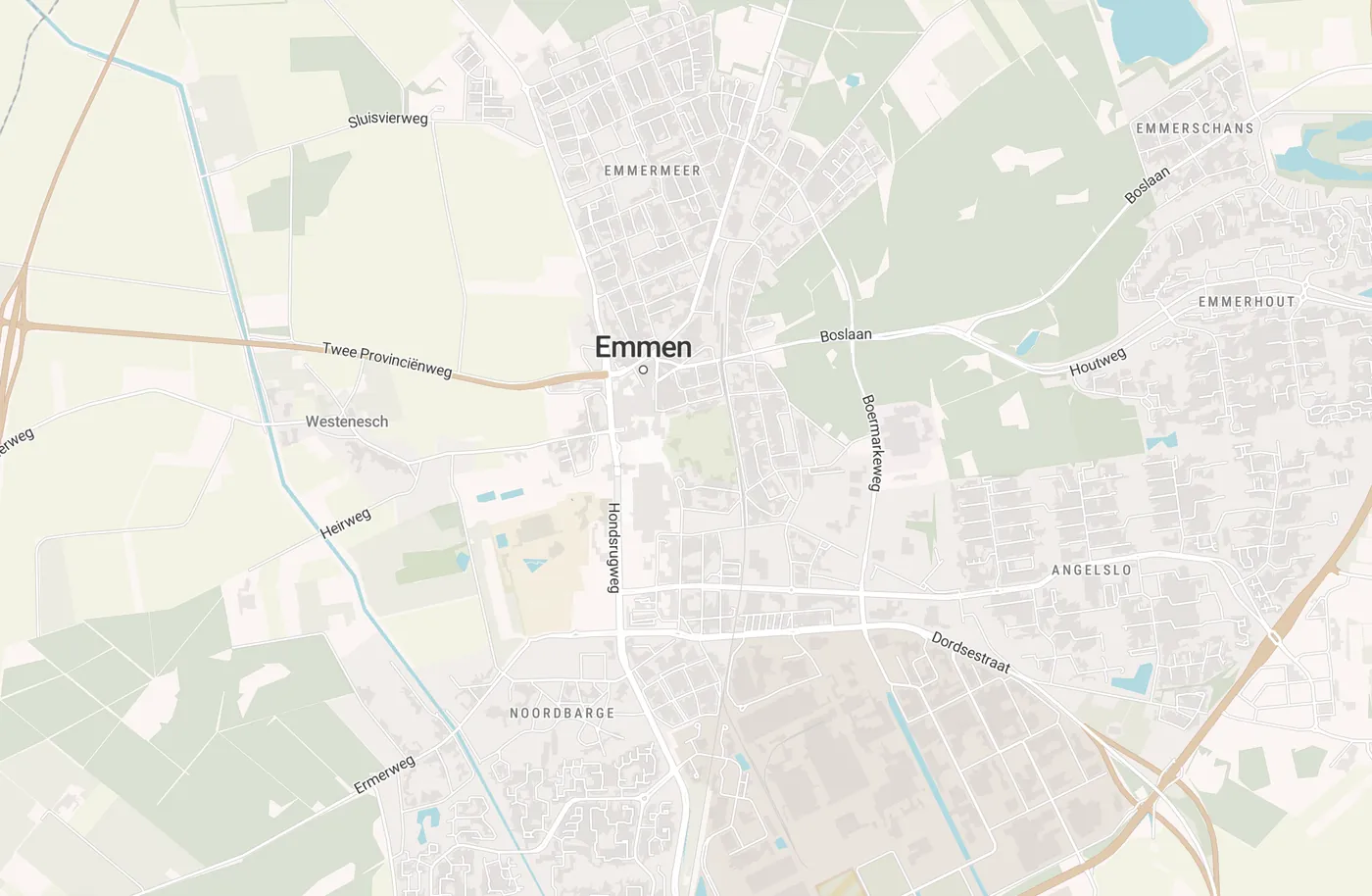 Kaart met leegstandmeldingen in Emmen