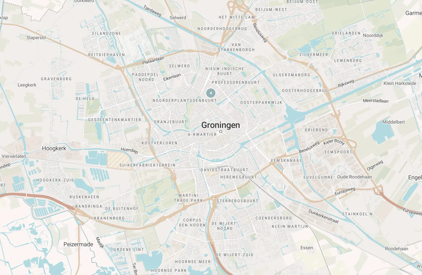 Kaart met leegstandmeldingen in Groningen