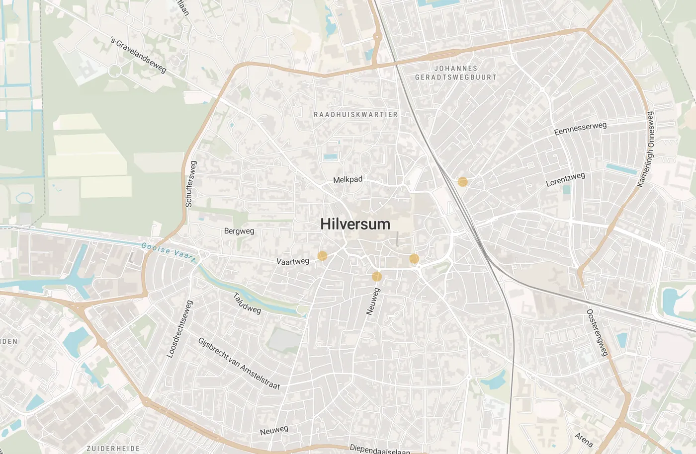 Kaart met leegstandmeldingen in Hilversum