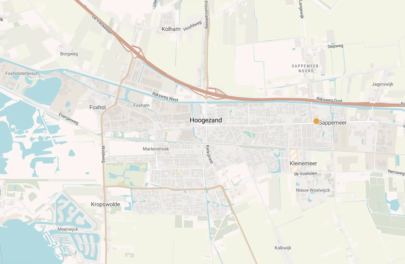 Kaart met leegstandmeldingen in Hoogezand