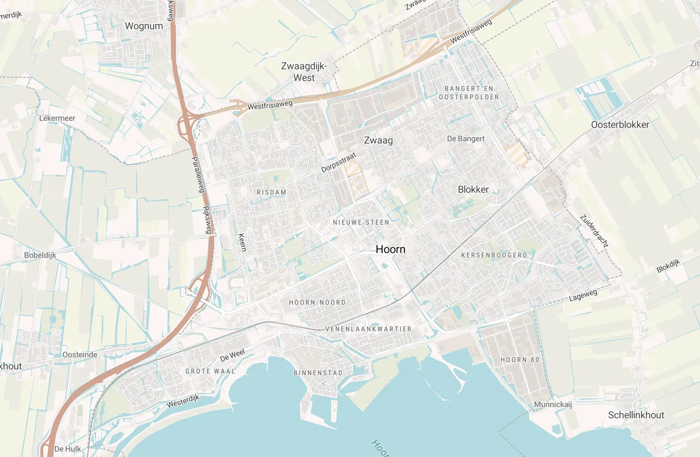 Kaart met leegstandmeldingen in Hoorn