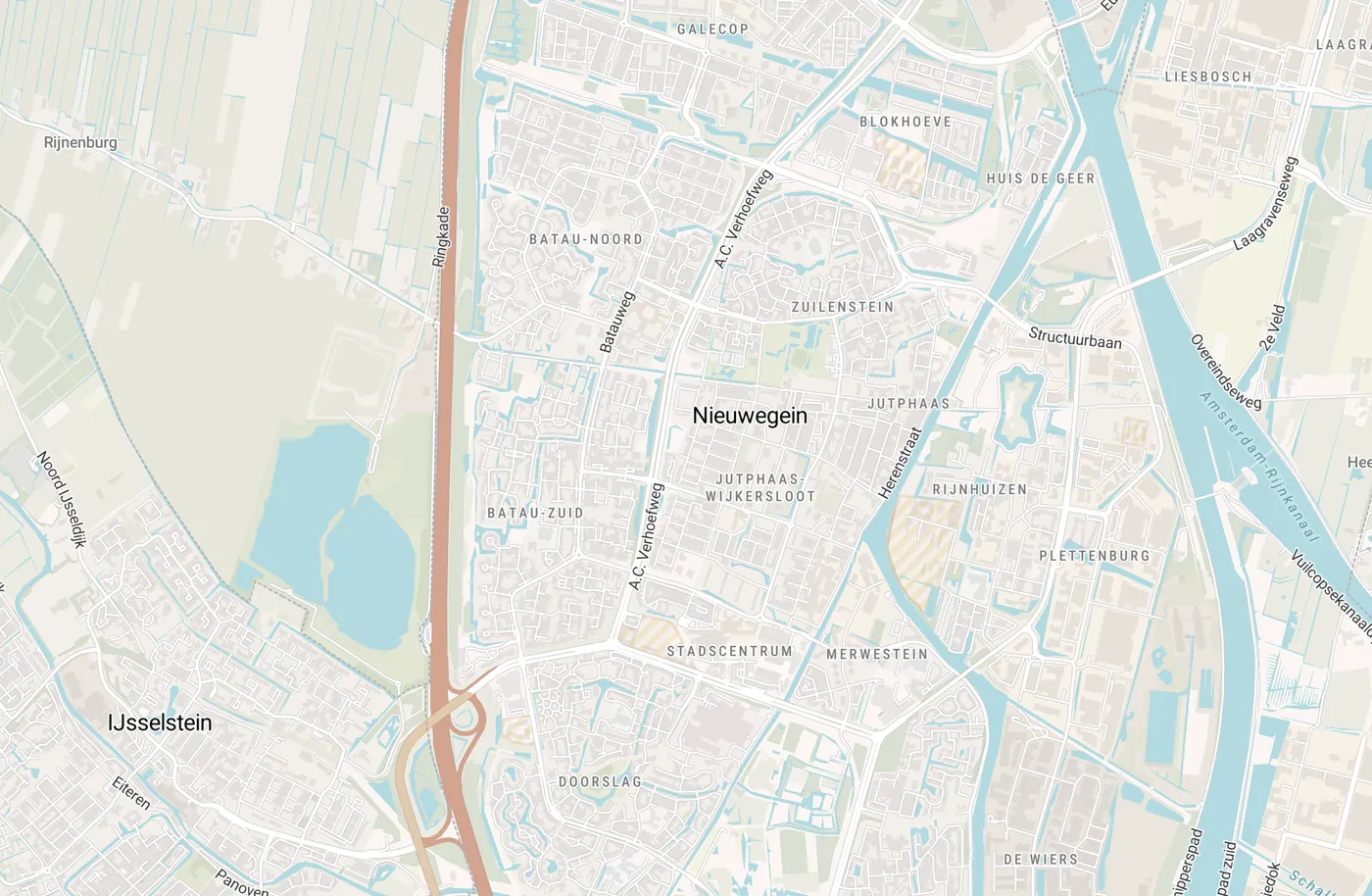 Kaart met leegstandmeldingen in Nieuwegein