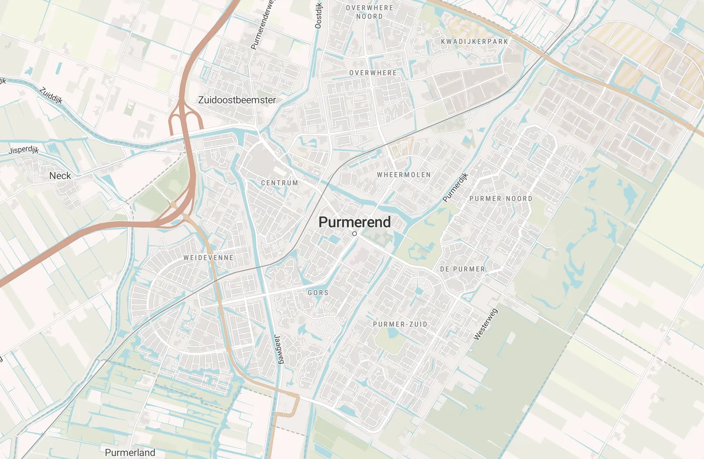 Kaart met leegstandmeldingen in Purmerend