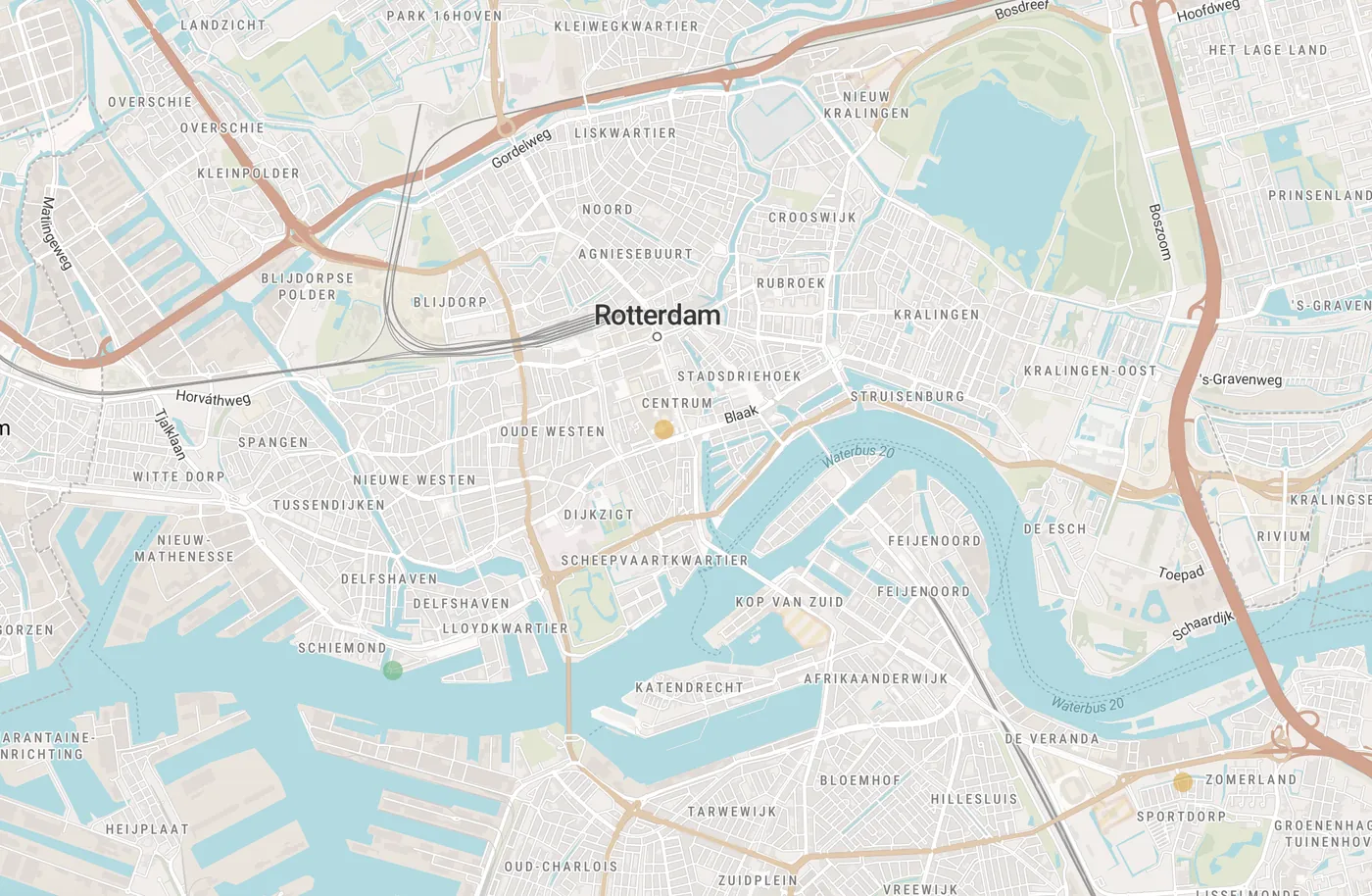 Kaart met leegstandmeldingen in Rotterdam