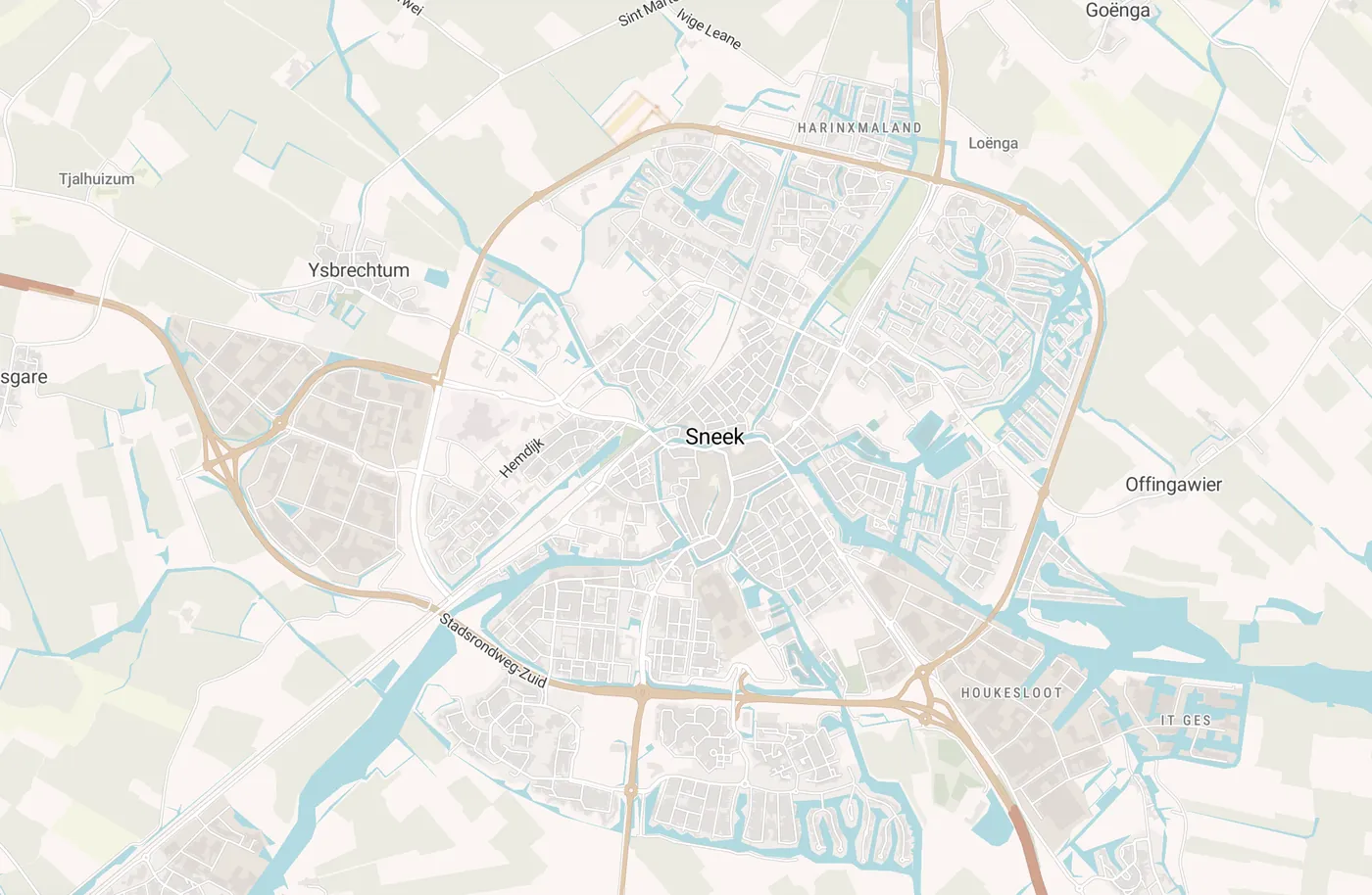 Kaart met leegstandmeldingen in Sneek