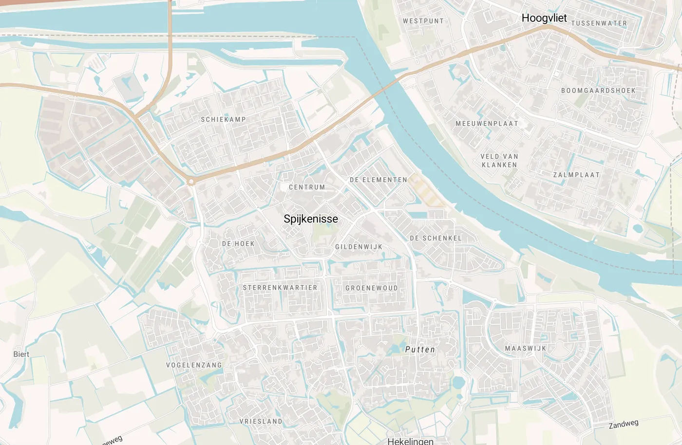 Kaart met leegstandmeldingen in Spijkenisse
