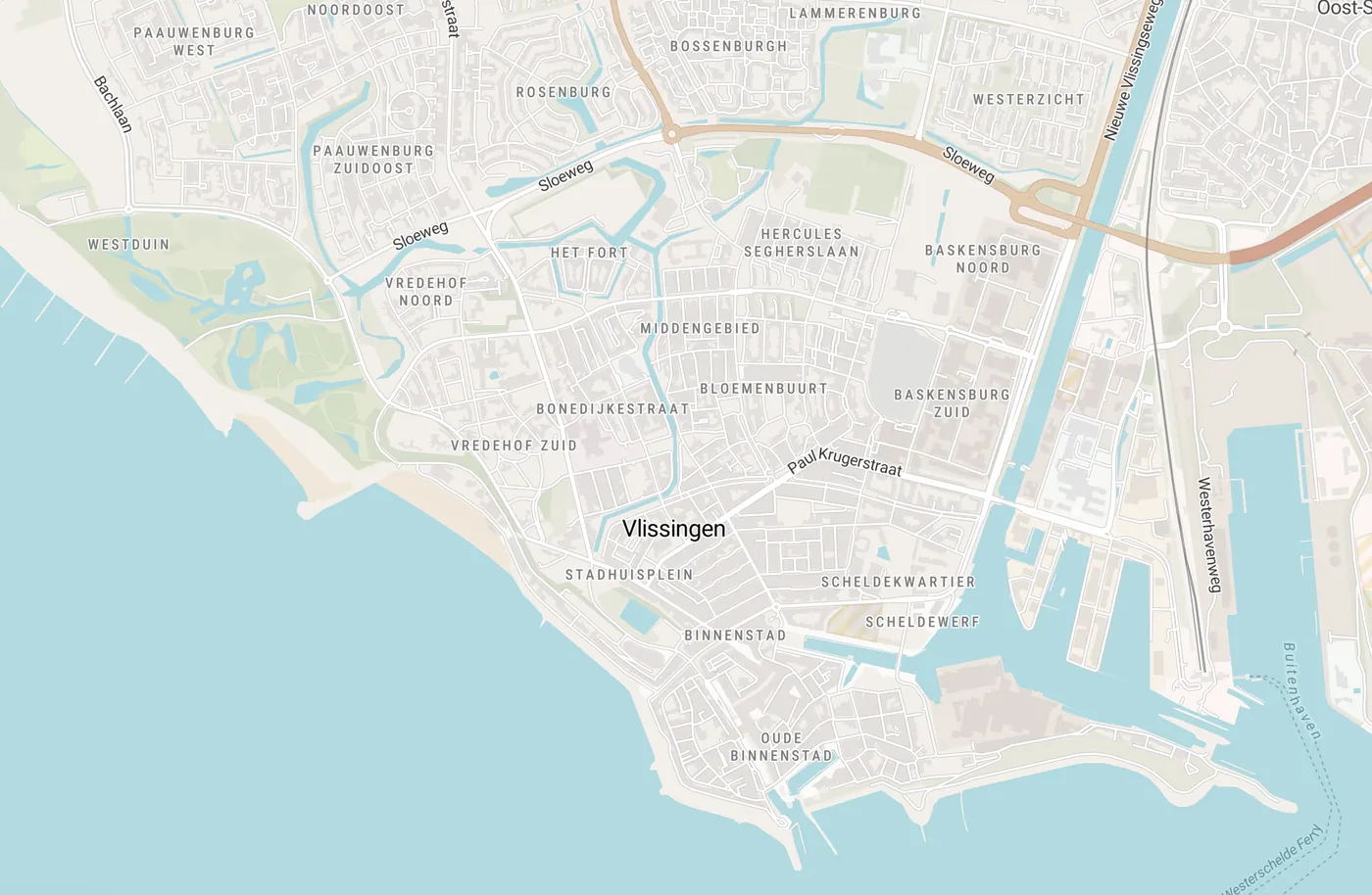 Kaart met leegstandmeldingen in Vlissingen