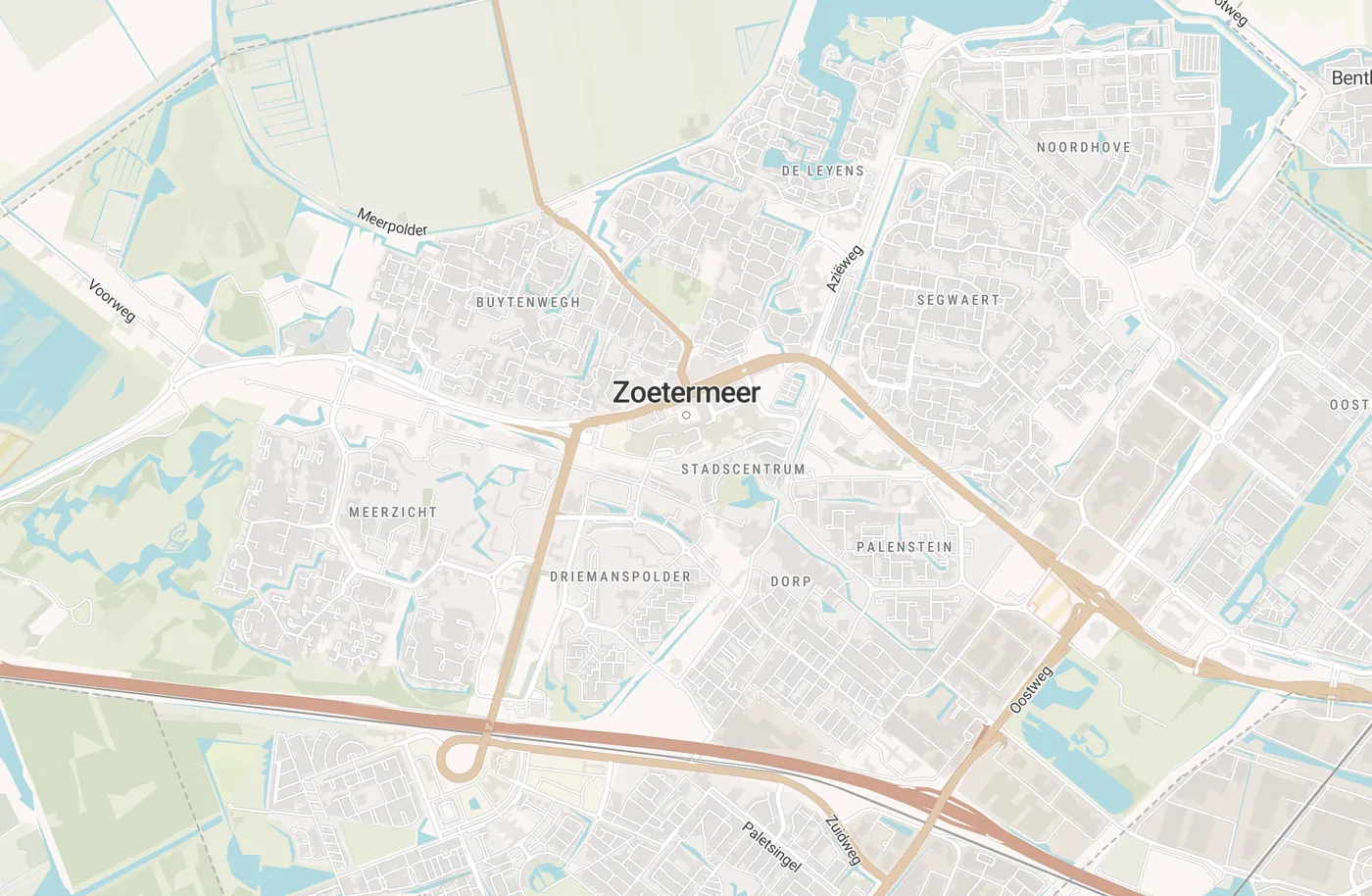 Kaart met leegstandmeldingen in Zoetermeer