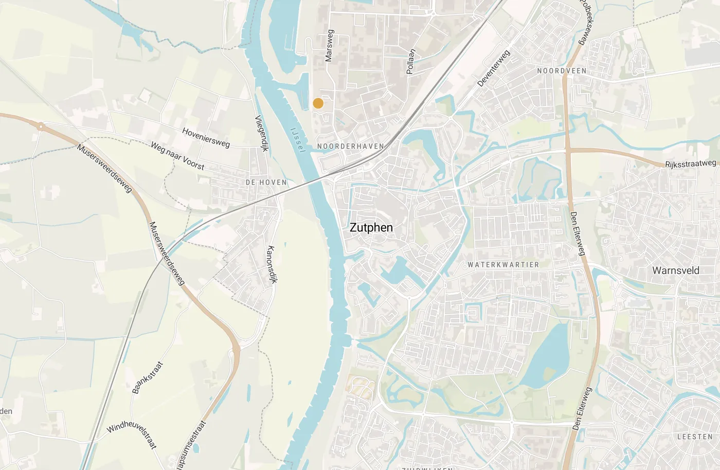 Kaart met leegstandmeldingen in Zutphen