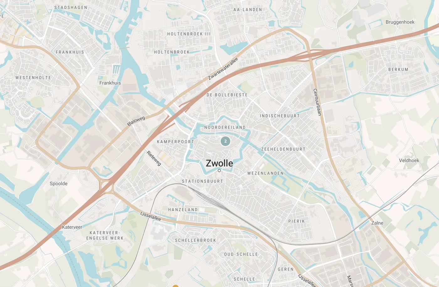 Kaart met leegstandmeldingen in Zwolle